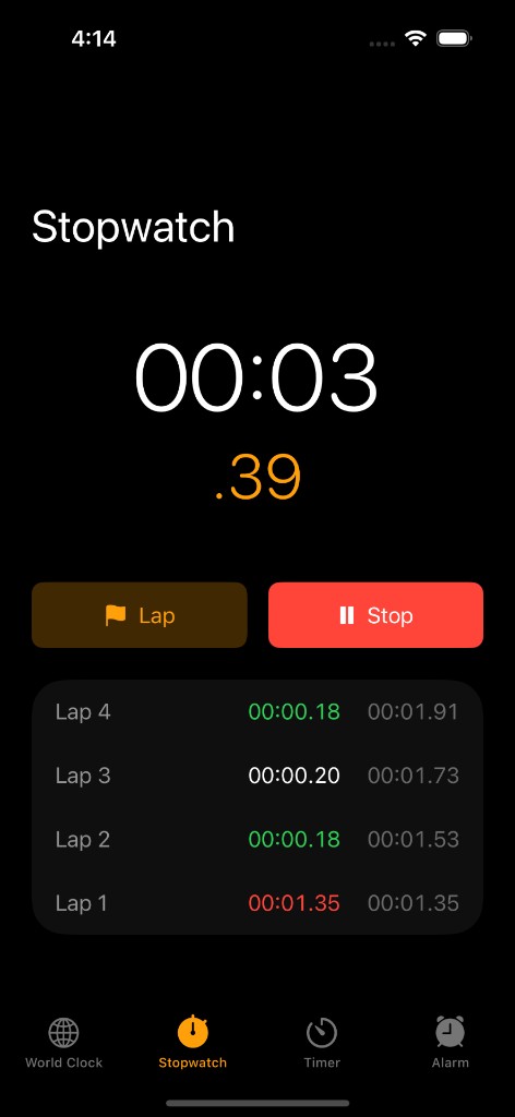 Clocks Plus main alarm screen