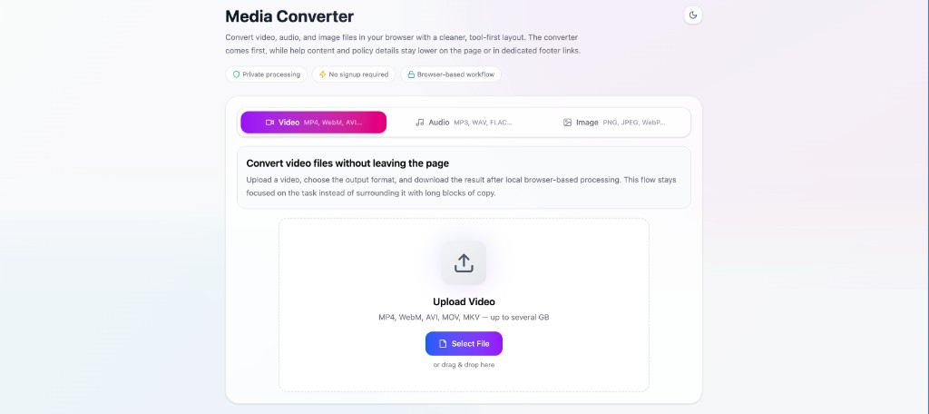 Simple Media Converter homepage